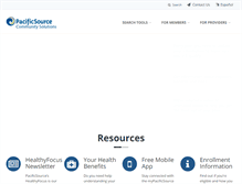Tablet Screenshot of communitysolutions.pacificsource.com